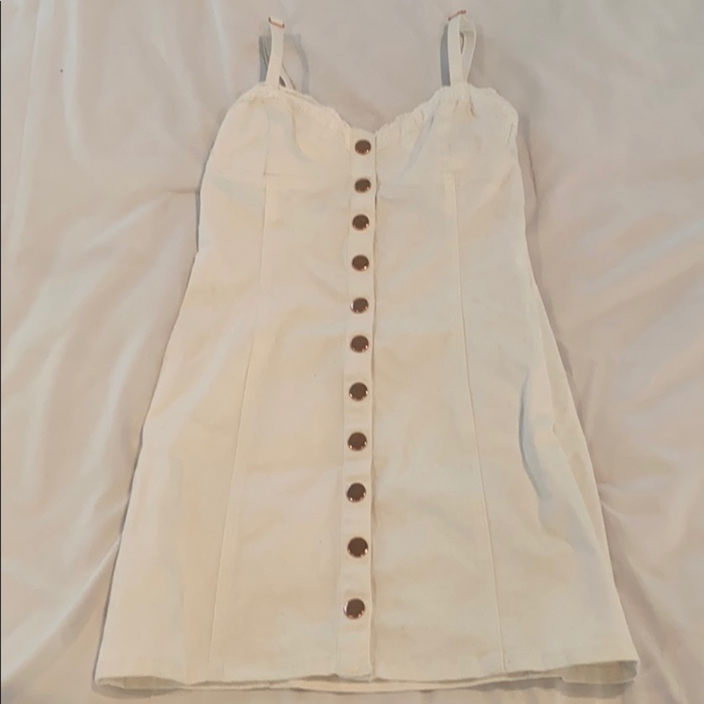forever 21 mini white jean dress